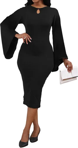Vista 3 de SeNight Vestido elegante de trabajo ajustado para mujer, vestido de trabajo elegante