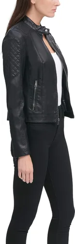 Vista 5 de Levi's Chaqueta de motocross Racer de piel sintética para mujer (estándar y plus)