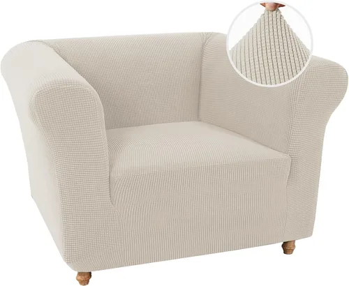 Vista 19 de Turquoize Funda elástica para silla estilo Chesterfield para sala de estar, 1 pieza, funda de sofá suave y antideslizante con tela jacquard gruesa