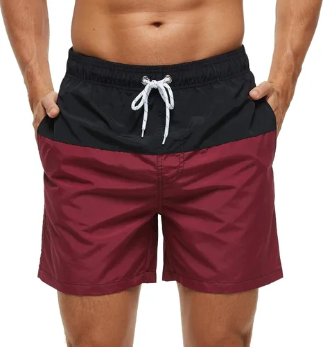 Vista 30 de SILKWORLD Traje de baño para hombre, pantalones cortos de playa de secado rápido con bolsillos Ejército Verde-ag