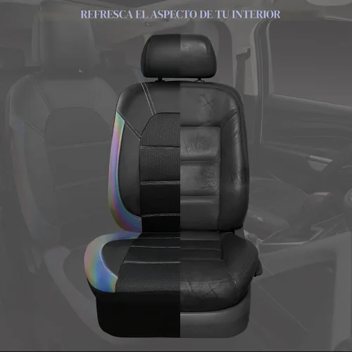 Vista 8 de CAR PASS Fundas de cuero para asientos delanteros solamente, con fundas de asiento delantero de malla de aire, transpirables, fundas de asiento