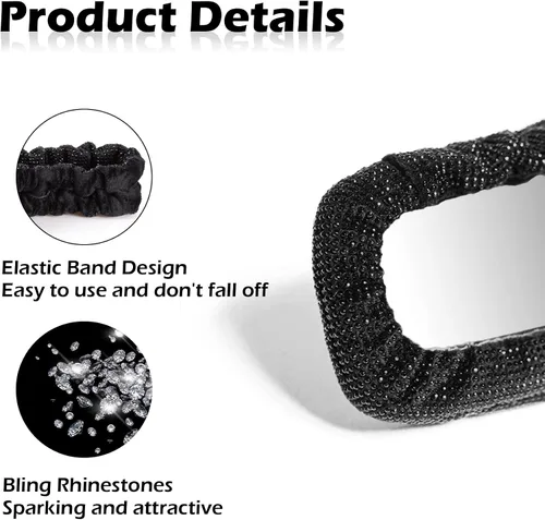 Vista 3 de LivTee Bling - Funda para espejo retrovisor de automóvil, cubierta elástica para espejo retrovisor de automóvil, accesorios interiores de automóvil