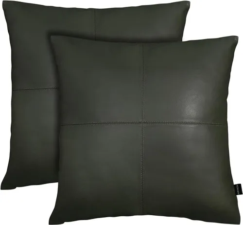 Vista 14 de Funda de almohada de piel de cordero – Funda de cojín decorativa para sofá – Fundas para sala de estar y dormitorio, 22 x 22 pulgadas – Paquete de 2