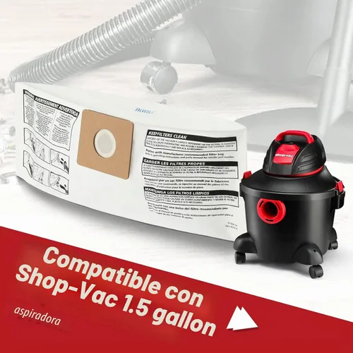 Vista 5 de Shop-Vac 90667 Bolsa de colección All Around de 1.5 galones, paquete de 6