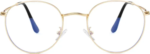 Vista 17 de Kursan Gafas clásicas redondas de metal transparente para mujeres y hombres, lentes sin receta
