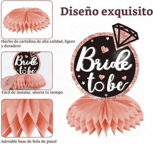 Vista 5 de Decoraciones para despedida de soltera, centros de mesa de panal de abeja