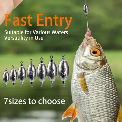 Vista 6 de THKFISH Pesas de pesca Pesas en línea, plomos de arrastre, pesos giratorios, de instalación rápida, plomo, con giro