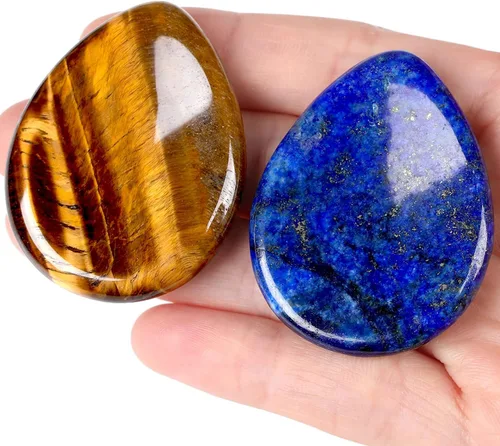 Vista 8 de QINJIEJIE Piedra de preocupación para el pulgar para la ansiedad, cristales de chakras, piedras curativas para la preocupación de los chakras