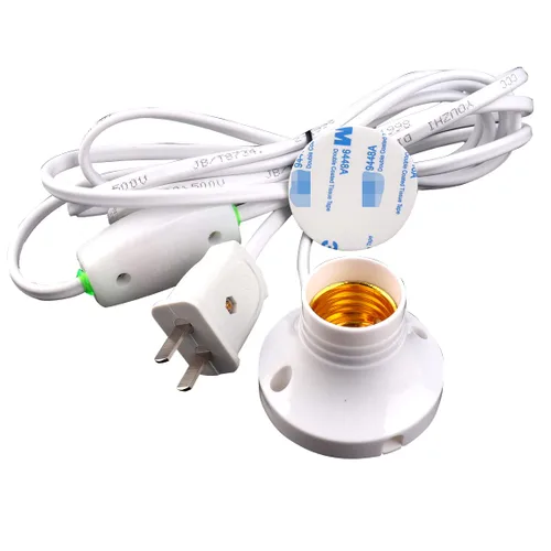 Vista 12 de 1 cable de luz colgante blanco E27 enchufe de bombilla a 2 clavijas con interruptor de encendido/apagado (cable de soporte de lámpara de 3M)