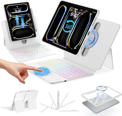 Vista 13 de Funda transparente con teclado para iPad A16 de 11ª/10ª generación Negro