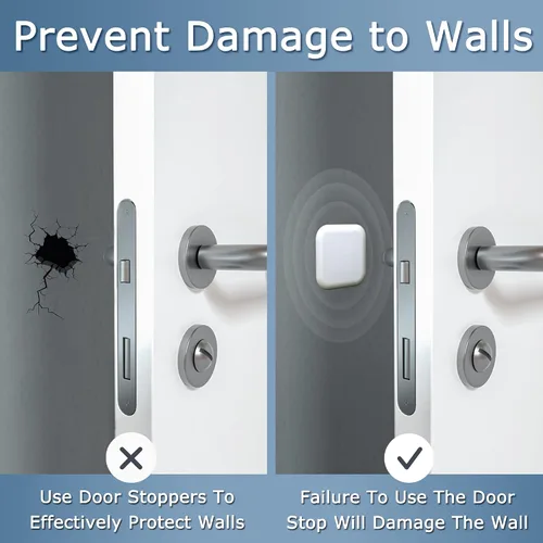 Vista 4 de Topes de Puerta Protector de Pared Protector Amortiguador Pomo de Puerta Mango de Puerta Parachoques Autoadhesivo Silenciador Goma Suave Almohadilla