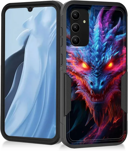 Vista 121 de Funda para Galaxy A14 5G, resistente de doble capa híbrida de policarbonato duro, goma suave, a prueba de golpes, funda protectora resistente
