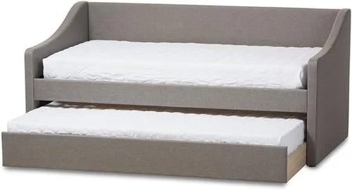 Vista 4 de Allora Sofá cama tapizado de tela moderna con nido en gris