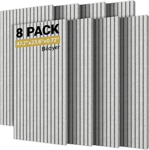Vista 13 de TONOR Paneles de pared acústicos de doble capa autoadhesivos de alta densidad, paquete de 4 paneles de 47.2"x23.6"x0.72", paneles grandes de pared