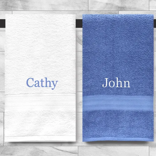 Vista 8 de Toallas de baño suaves bordadas personalizadas, juego de 2 toallas decorativas para baño, gimnasio, sauna, ducha, spa, piscina y dormitorio