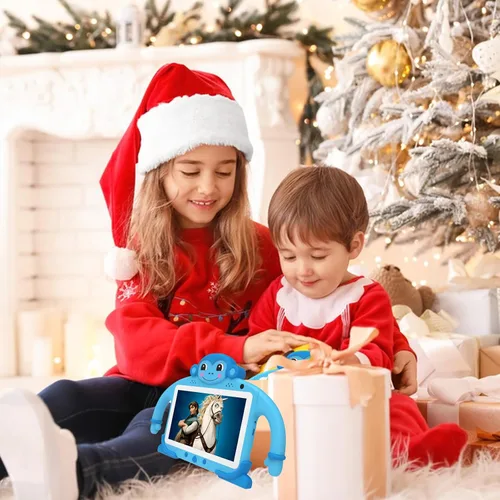 Vista 6 de Tableta para niños de 7 pulgadas para niños de 3 a 7 pulgadas con pantalla táctil ROM de 32 GB con funda WiFi de Youtube, tabletas Android para Azul