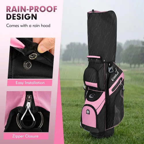 Vista 4 de Tangkula Bolsa de carrito de golf con divisores de longitud completa de 14 vías, 6 bolsas moldeadas con cierre superior de golf con 11 bolsillos