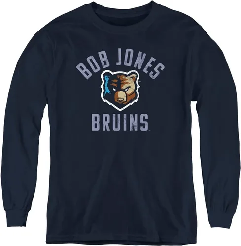 Vista 2 de Bob Jones University - Camiseta oficial de manga larga con logotipo de los Bruins para jóvenes Athletic Heather