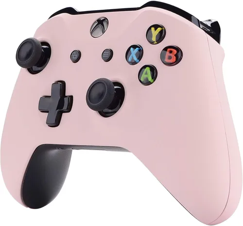 Vista 6 de eXtremeRate Soft Touch Cherry Blossoms Pink Top Shell Front Housing Faceplate Replacement Parts with Side Rails Panel for Xbox One X & One S