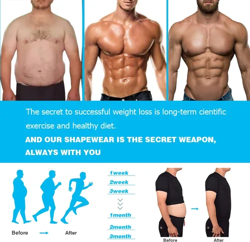 Vista 6 de Camisa de compresión para hombre, camiseta sin mangas adelgazante, chaleco de entrenamiento para abdominales, abdomen delgado, moldeador de cuerpo