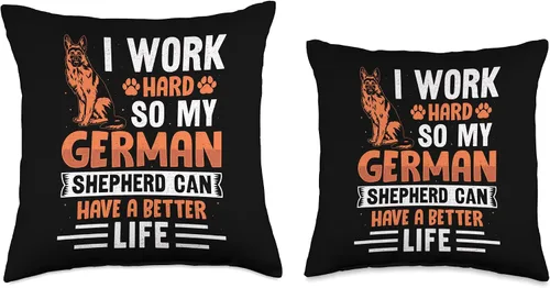 Vista 3 de German Shepherd Dog Gift Design Ideas I Work Hard so My German Shepherd can Have a Better Life - Almohada de 16 x 16 pulgadas, multicolor