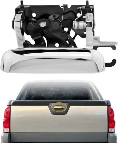 Vista 8 de Manija de puerta trasera Gledewen, compatible con Chevy Avalanche 1500 2500 Pickup 2002-2006, textura exterior trasera, Reemplazo# 19209650
