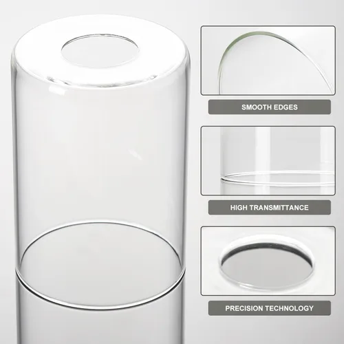 Vista 4 de Pantalla de cristal transparente, pantalla de cristal cilíndrica, pantalla de repuesto para accesorios de iluminación, ventiladores de techo