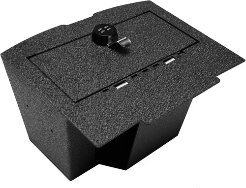 Vista 10 de Caja Fuerte para Consola Central - Caja Fuerte para Pistola de Consola KEREN Compatible con Dodge Ram 1500 2500 3500 2013-2018 con Reproductor