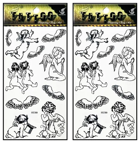 Vista 6 de Tatuajes 2 hojas hermosas rosas negras enredaderas temporales tatuajes adhesivos falsos cuerpo brazo pecho hombro tatuajes para hombres