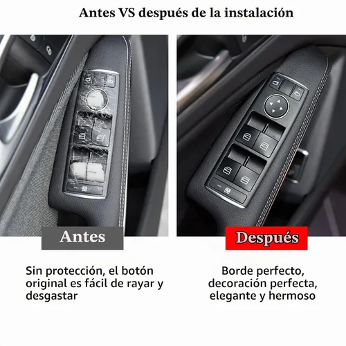 Vista 8 de Moonlinks Cubiertas de botón para interruptor de ventana eléctrica de puerta interior, repuesto compatible con Mercedes Benz A B C E G GLA CLA GLK