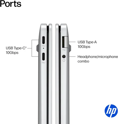 Vista 10 de HP OmniBook 5 PC AI de próxima generación de 14 pulgadas, pantalla OLED, Snapdragon X Plus X1P-42-100, 16 GB de RAM, SSD de 1 TB, GPU Qualcomm