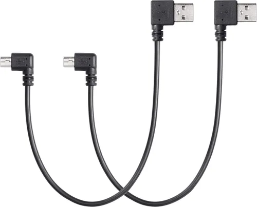 Vista 11 de CERRXIAN Mini cable USB de 9 pulgadas, mini USB en ángulo recto y ángulo izquierdo macho a USB tipo A 2.0 en ángulo izquierdo, cable de Combo USB A