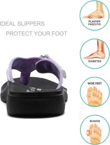 Vista 2 de SOLLBEAM Sandalias ortopédicas originales para mujer, estilo tanga con soporte de arco