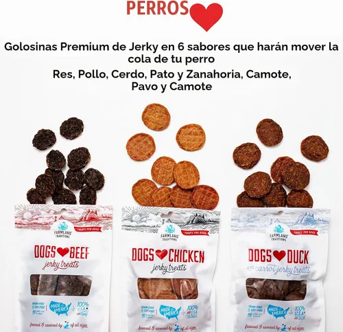 Vista 7 de Farmland Traditions Golosinas de Cecina de Pollo Dogs Love para Perros, Cecina Premium para Perros de Dos Ingredientes con Pollo Criado en EE.UU.