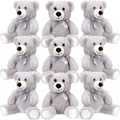 Vista 9 de Zhanmai Paquete de 9 lindos animales de peluche de osos de 14 pulgadas a granel para regalo de San Valentín, graduación, baby shower, fiesta