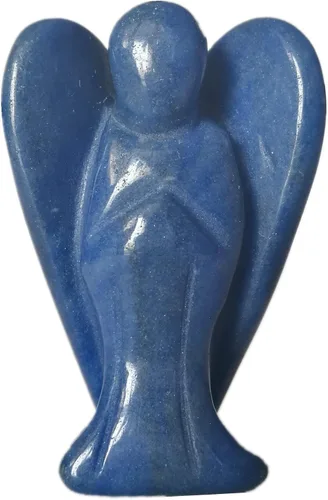 Vista 3 de Estatua de ángel guardián de oración de cristal curativo africano natural, 2 pulgadas, tallado en bolsillo, figuras de piedra de palma