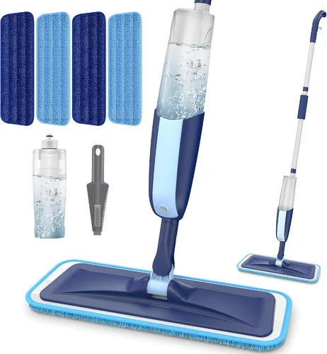 Vista 7 de MANGOTIME - Mopa de microfibra con aerosol para limpieza en seco/húmedo de pisos de azulejos, laminados, madera dura, polvo de cocina, 3
