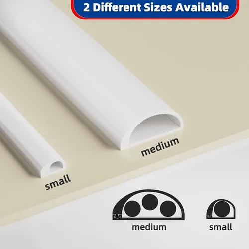 Vista 8 de Esufeir - Cubierta lateral para cable de 39 pulgadas, para 1 cable, W0.55× H0.39 Adhesive Cord Hider for Wall Mount Tv, Wire Channel for Cable