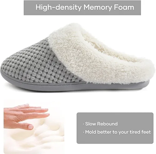 Vista 3 de ULTRAIDEAS - Pantuflas de lana y vellón, cómodas para mujer, espuma viscoelástica, de meter, para interiores y exteriores