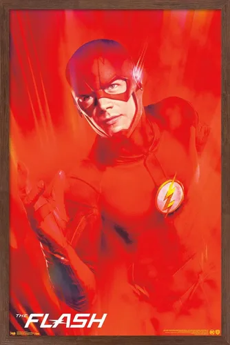 Vista 10 de Trends International DC Comics TV - The Flash - Póster de pared de arte clave, 14.725 x 22.375 pulgadas, versión enmarcada de madera de granero