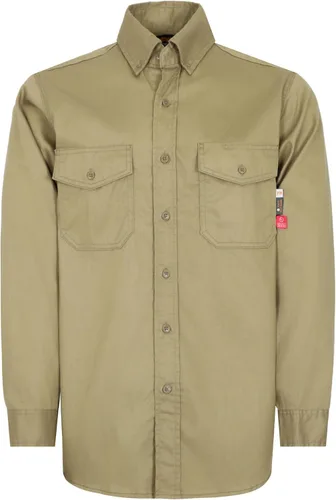 Vista 8 de KONRECO Camisas FR para hombre, 6.5 onzas, ligeras, uniformes de trabajo, resistentes al fuego, para soldar, repelente al agua y a las manchas