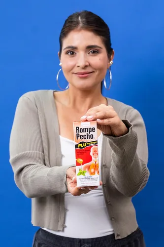 Vista 7 de Rompe Pecho, Jarabe para la gripe y la tos, Sin Azúcar, 6 Oz, Botella. Ámbar