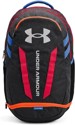 Vista 25 de Under Armour Mochila Hustle 5.0 unisex (004) negro / negro jaspeado medio / brillo dorado metálico