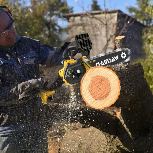 Vista 5 de Mini motosierra de 8 pulgadas para batería Dewalt de 20 V máxima, motosierra de poda inalámbrica sin escobillas, mini motosierra a batería