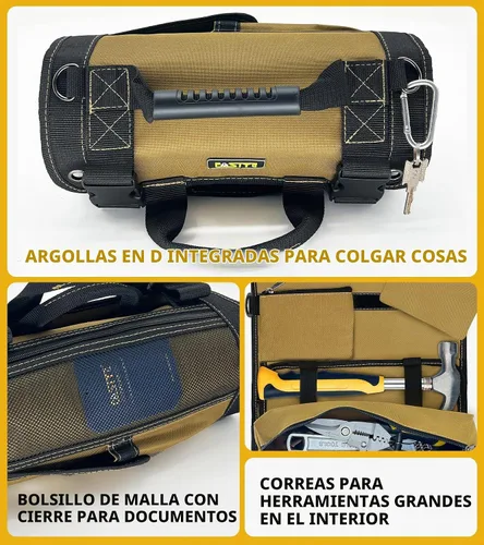 Vista 5 de Organizador de bolsas enrollables para herramientas – Bolsa de herramientas enrollable portátil resistente con llave enrollable para mecánicos