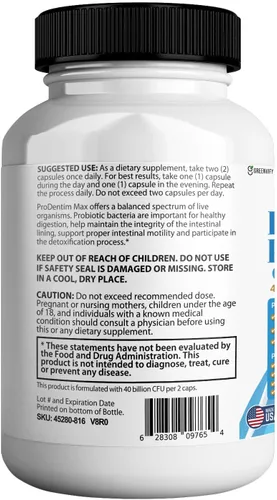 Vista 4 de DentalSmile ProbioticMax, suplemento probiótico oral avanzado, 40 mil millones de UFC, 60 cápsulas, sin gluten (1)
