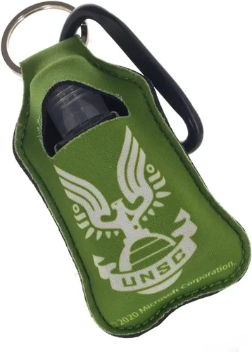 Vista 3 de Bioworld Halo Master Chief UNSC Llavero con soporte para botellas desinfectante de manos
