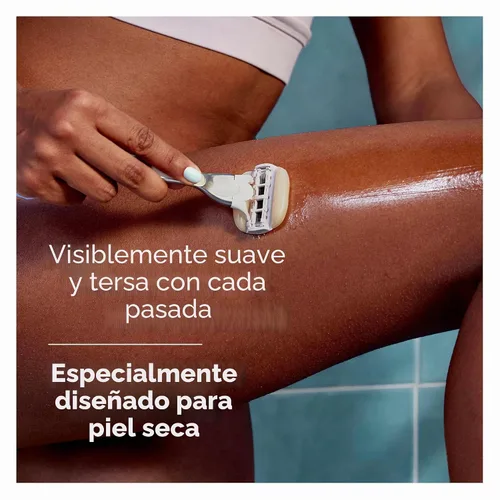 Vista 3 de Venus MoistureGlide - Cuchillas de afeitar para mujer, con barras de gel de afeitado integradas, 6 repuestos de cuchillas de afeitar