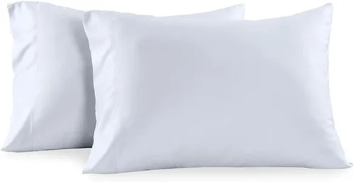 Vista 15 de Royal Tradition Juego de 2 fundas de almohada de viscosa de bambú, juego de 2 fundas de almohada estándar/Queen, color beige sólido, súper suave