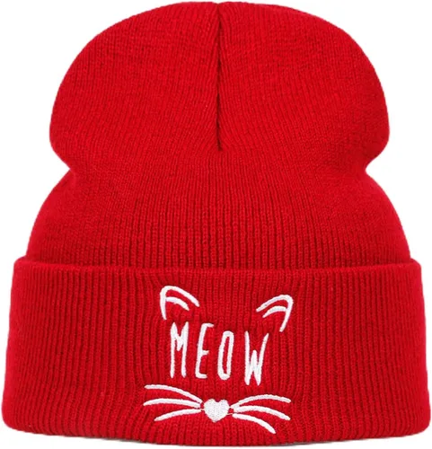 Vista 2 de Gorra de algodón bordado Skullies, sombrero de hip hop para niña, sombrero cálido de invierno Negro